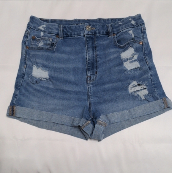 SOLD BUNDLE of 3 American Eagle Curvy Hi-Rise Shortie Shorts sz 14 - Picture 3 of 10